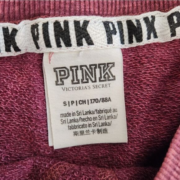 💕VS PINK oversized small, lightweight crewneck sweatshirt. Wine color - Picture 4 of 5